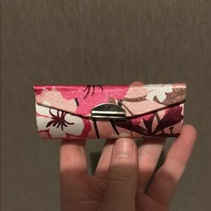 Floral Pink and Red Lipstick Case